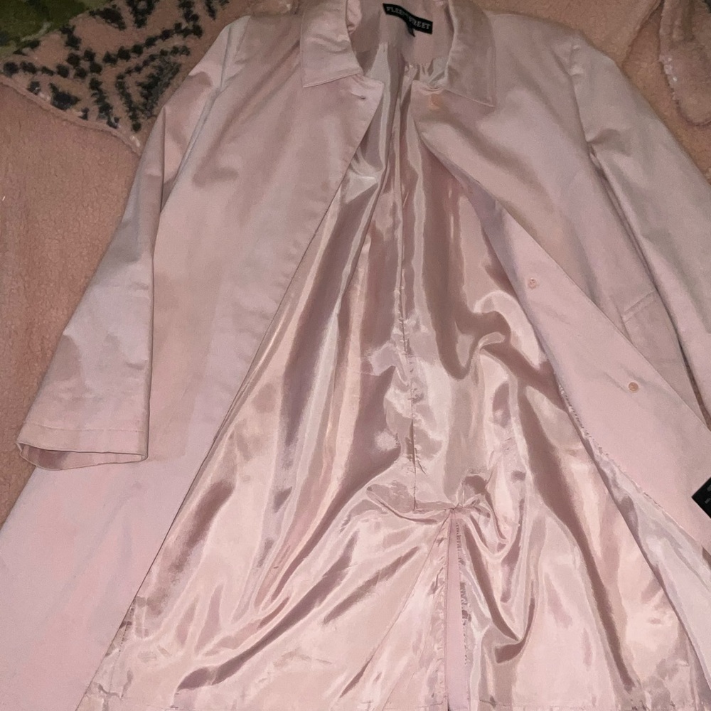 Blush Pink Cotton Blazer Jacket Runway Color Large Button - Picture 6 of 9